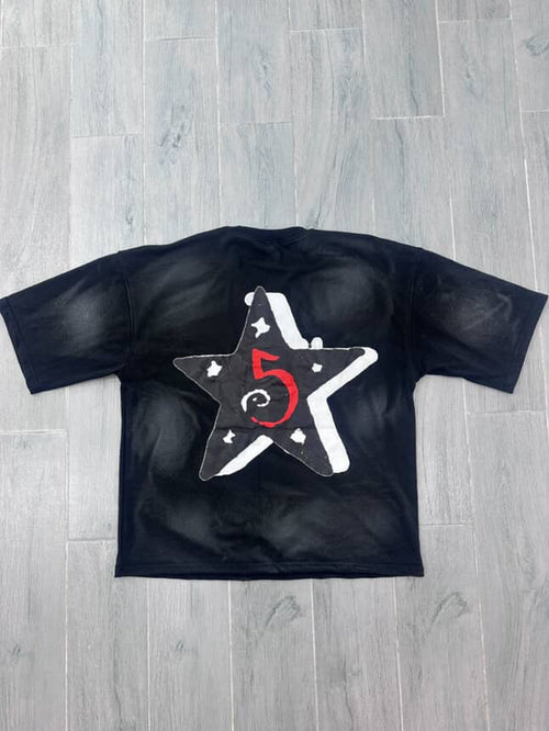 top secret art(5 star) crop shirt